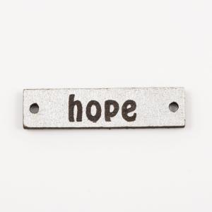 Δερμάτινη Ασημί Πλακέτα "Hope"
