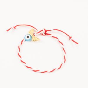 Bracelet Gold Plated Wings Turquoise Eye
