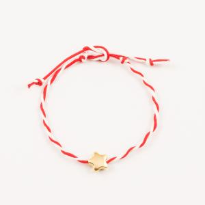 Bracelet Red-White Gold Plated Star