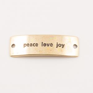 Gold Plated Plate "peace love joy"