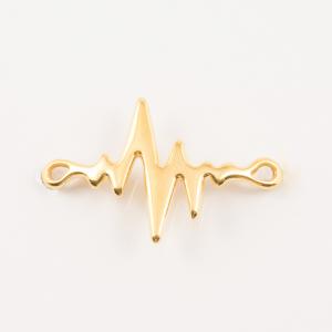 Gold Plated "Sound Wave" 3.5x2.2cm