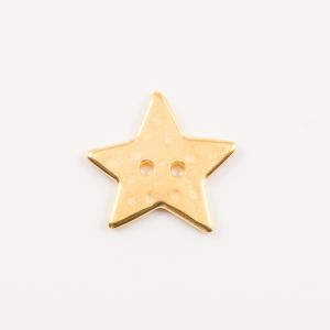 Gold Plated Button Star 2.2x2.3cm
