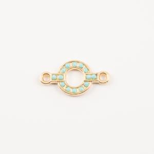 Gold Plated Circle Item Turquoise Strass