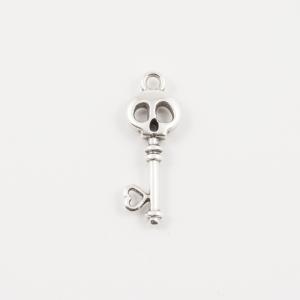 Κλειδί Σκελετός Ασημί (2.7x0.9cm)