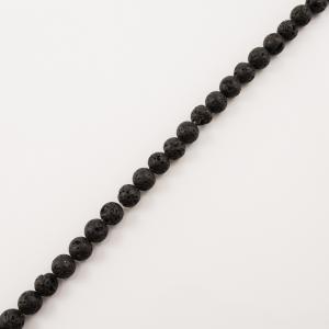 Σειρά Χάντρες Λάβα Μαύρες (10mm)