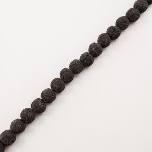 Rows Lava Beads Black (14mm)