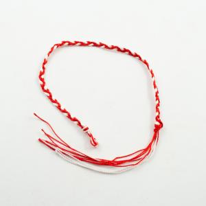 Bracelet Red-White Braid