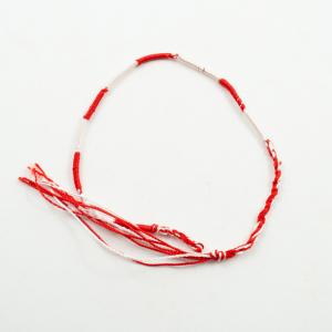 Bracelet Red-White Striped