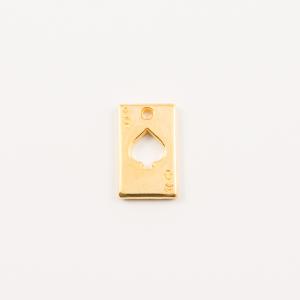 Gold Plated Metal Playing Card 1.6x1cm