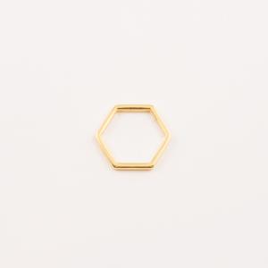Gold Plated Outline Hexagon (1.6x1.4cm)