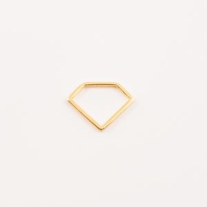 Gold Plated Outline "Diamond" 1.9x1.4cm
