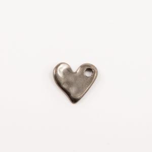 Μεταλλική Καρδιά Black Nickel 1.7x1.6cm