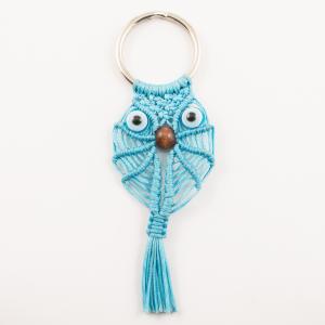 Key Ring Knitted Owl Turquoise