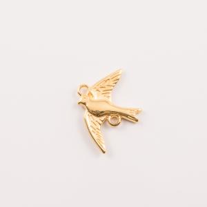 Gold Plated Metal Swallow (2.2x1.7cm)