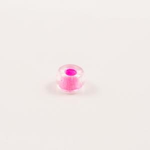 Γυάλινη Χάντρα Διάφανη-Ροζ 9mm