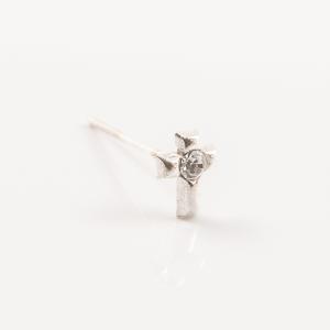 Silver Plated Nose Earring Cross