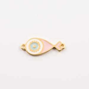 Metallic Fish Pink-Light Blue Enamel