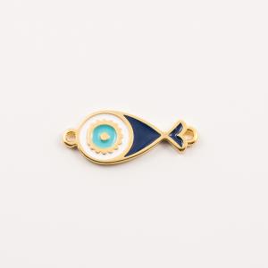 Metallic Fish Blue-Τurquoise Enamel