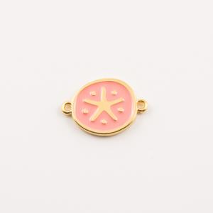 Gold Plated "Starfish" Coral Enamel