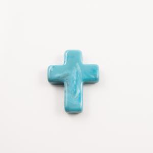 Acrylic Cross Light Blue 5.0x3.9cm