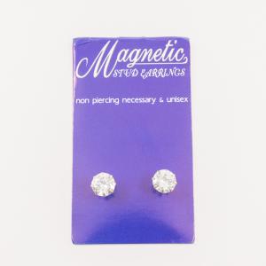 Magnetic Stud Earrings Zirgon 8mm
