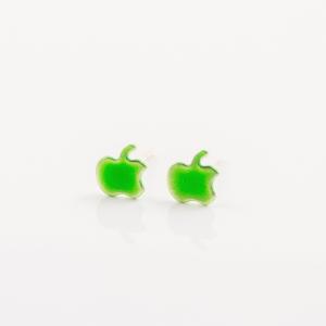Earrings Silver 925 Light Green Apple