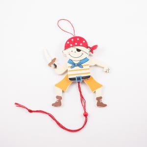 Wooden Pirate Puppet 13.5x10cm