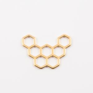 Gold Plated Metal Honeycomb 4x3cm
