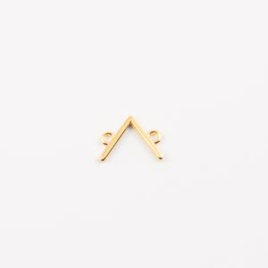 Gold Plated Metal "V" (1.4x1.2cm)