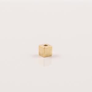 Gold Plated Metal Cube (4mm)