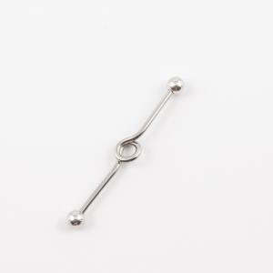 Earring Bar Silver Circle (4.5cm)