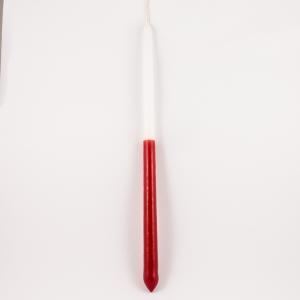 Candle White-Red 40cm