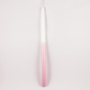 Λαμπάδα Λευκή-Ροζ 40cm