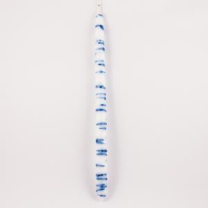 Λαμπάδα Λευκή Πιτσίλες Μπλε (38cm)