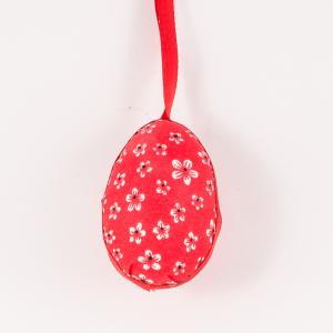 Fabric Egg Red Flowers