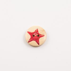 Wooden Button Starfish (2cm)