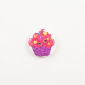 Wooden Button Cake Purple-Red