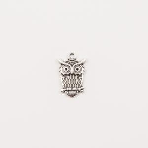 Metal Owl Silver 2.5x2.3cm