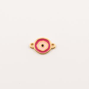 Gold Plated Eye Fuchsia-Pink (2.1x1.4cm)