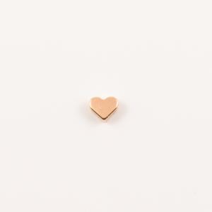 Μεταλλική Καρδιά Ροζ Χρυσή 6x6mm