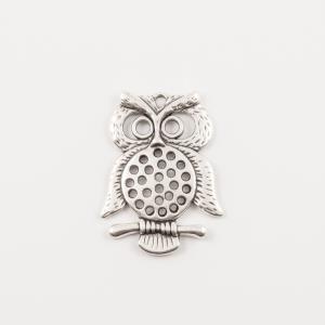 Metal Owl Silver (4.7x3.5cm)