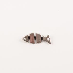 Μεταλλικό Ψάρι Ασημί (3x1.2cm)