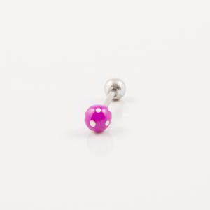 Tongue Jewelery Dots Purple-White