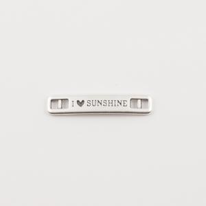 Πλακέτα I Love Sunshine Ασημί 3.5x0.7cm