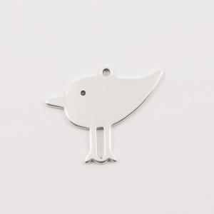 Metal Bird Silver (4x3.2cm)