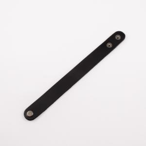 Leather Bracelet Black (21x2cm)