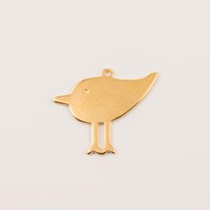 Gold Plated Metal Bird (4x3.2cm)