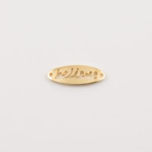 Gold Plated Plate "Believe" 2.9x1cm