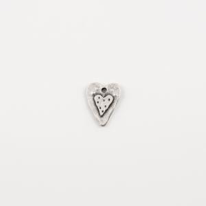 Metal Heart Silver 2.6x1.3cm
