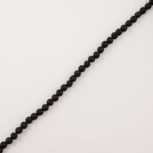Rows Lava Beads Black (7mm)